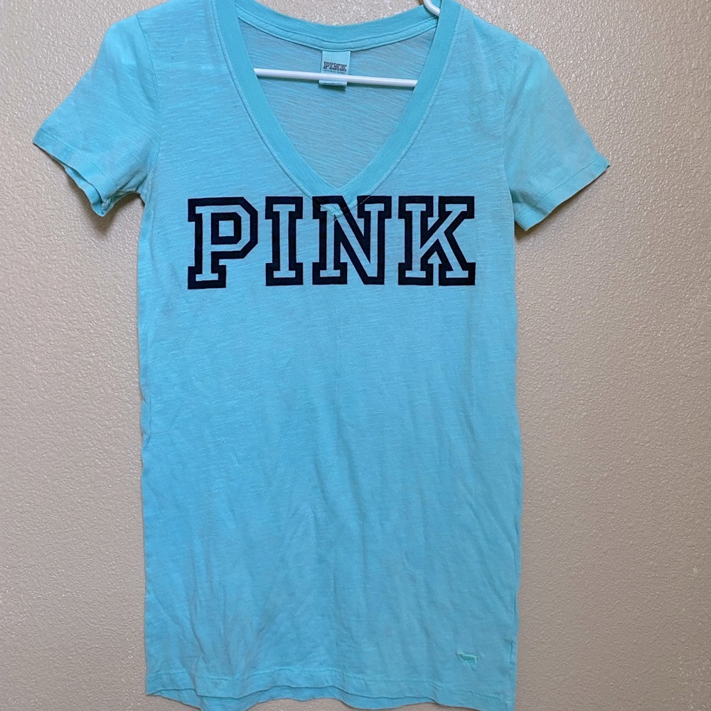 XS Victoria’s Secret PINK Light Blue T-Shirt